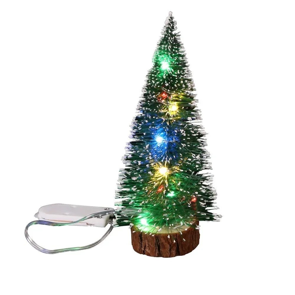 1pc LED Light Mini Artificial Christmas Trees Decorations Festival Tabletop Miniature Snow Frost Xmas Tree Decor 4Sizes - MAGUSTA BEAUTY