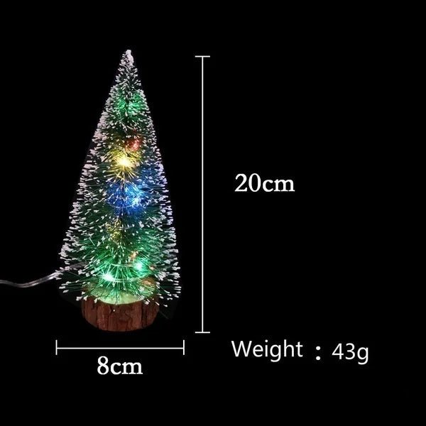 1pc LED Light Mini Artificial Christmas Trees Decorations Festival Tabletop Miniature Snow Frost Xmas Tree Decor 4Sizes - MAGUSTA BEAUTY