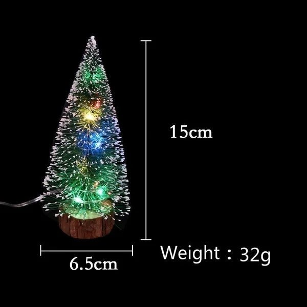 1pc LED Light Mini Artificial Christmas Trees Decorations Festival Tabletop Miniature Snow Frost Xmas Tree Decor 4Sizes - MAGUSTA BEAUTY