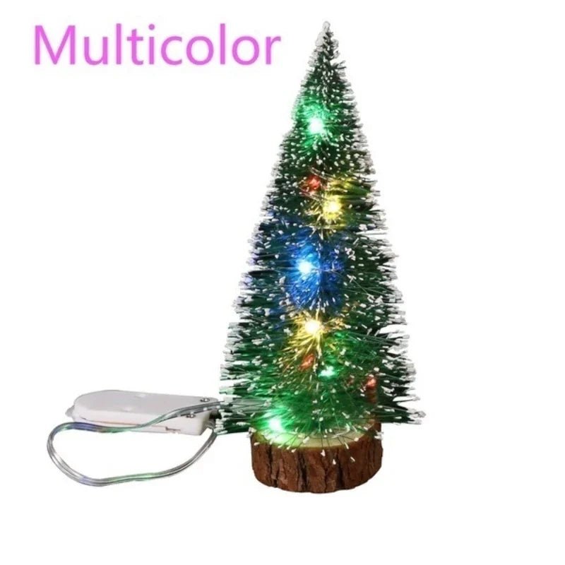 1pc LED Light Mini Artificial Christmas Trees Decorations Festival Tabletop Miniature Snow Frost Xmas Tree Decor 4Sizes - MAGUSTA BEAUTY