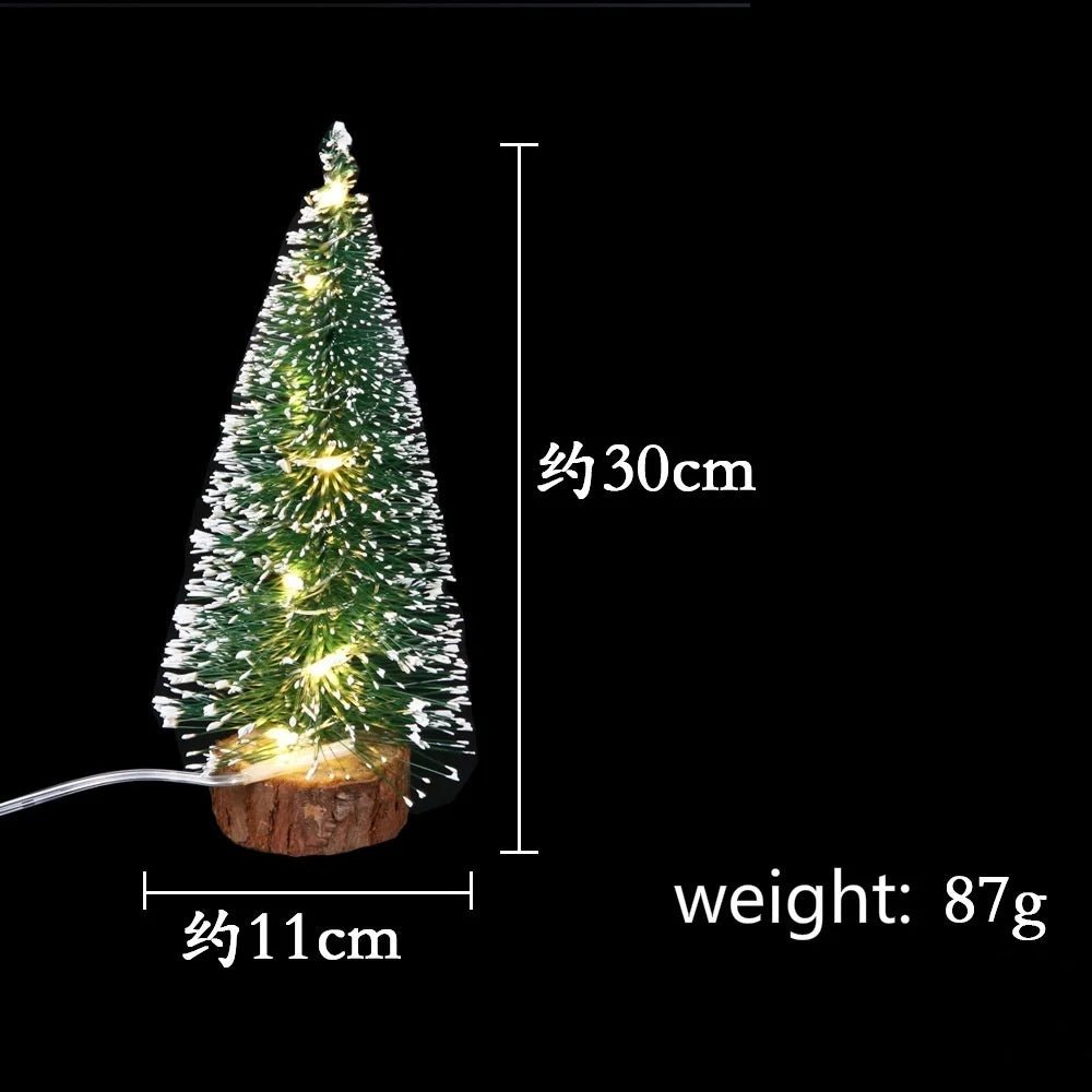 1pc LED Light Mini Artificial Christmas Trees Decorations Festival Tabletop Miniature Snow Frost Xmas Tree Decor 4Sizes - MAGUSTA BEAUTY