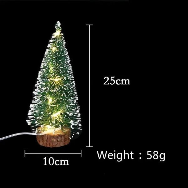 1pc LED Light Mini Artificial Christmas Trees Decorations Festival Tabletop Miniature Snow Frost Xmas Tree Decor 4Sizes - MAGUSTA BEAUTY
