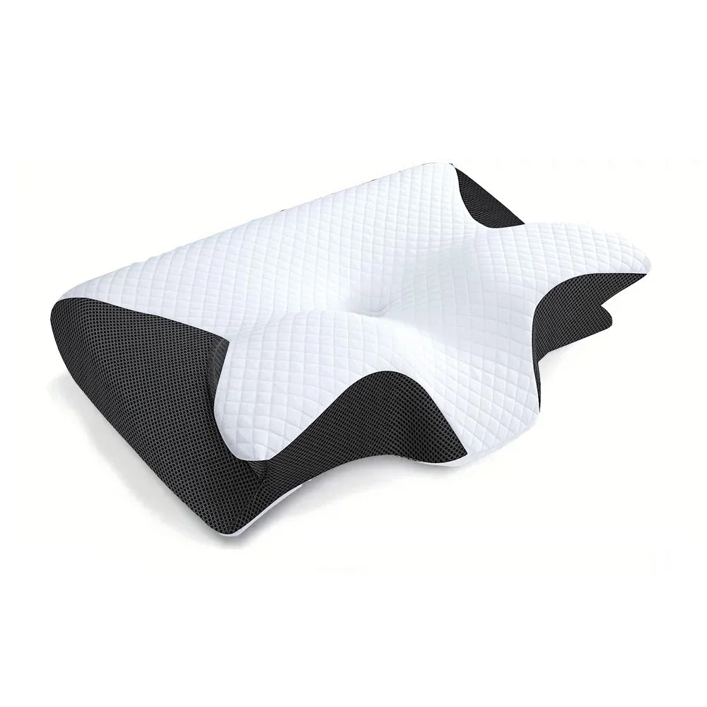 1pc Memory Foam Cervical Pillow, 2 in 1 Ergonomic Contour Orthopedic Pillow for Neck Pain, Contoured Support Pillows,Neck Pillow - MAGUSTA BEAUTY