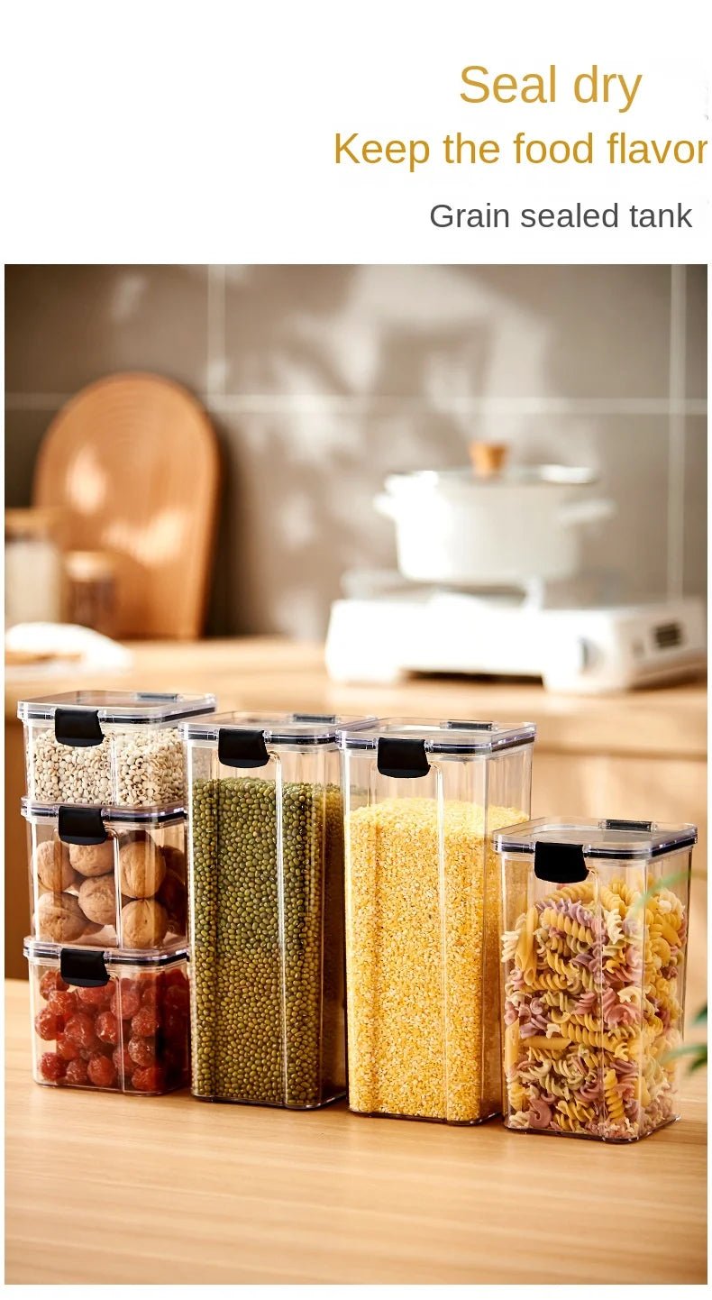 1PC Sealed Jar Airtight Container Grain Pasta Storage Box Plastic Moisture - proof Box Household Kitchen Organizer Seasoning Jars - MAGUSTA BEAUTY