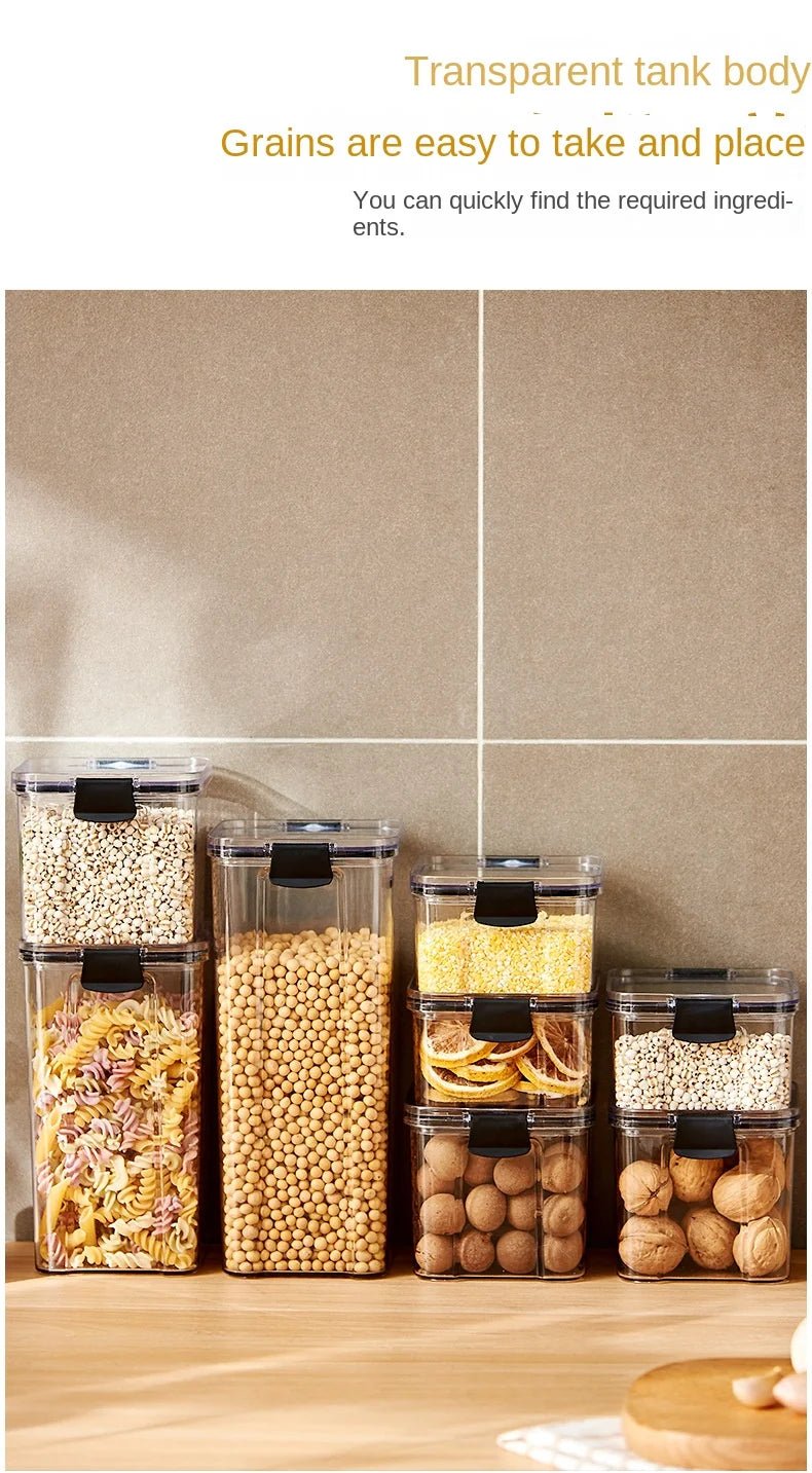 1PC Sealed Jar Airtight Container Grain Pasta Storage Box Plastic Moisture - proof Box Household Kitchen Organizer Seasoning Jars - MAGUSTA BEAUTY