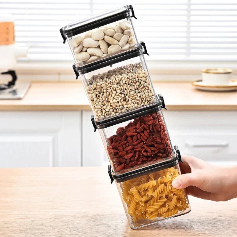 1PC Sealed Jar Airtight Container Grain Pasta Storage Box Plastic Moisture - proof Box Household Kitchen Organizer Seasoning Jars - MAGUSTA BEAUTY