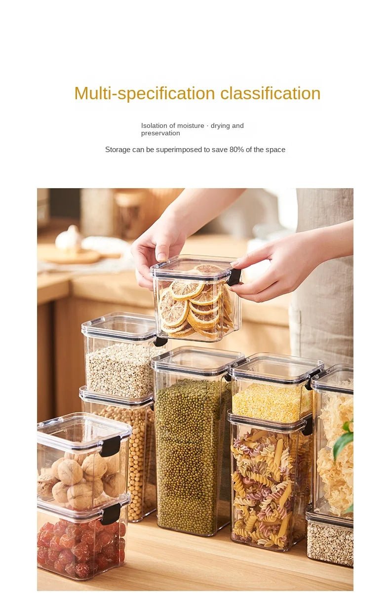 1PC Sealed Jar Airtight Container Grain Pasta Storage Box Plastic Moisture - proof Box Household Kitchen Organizer Seasoning Jars - MAGUSTA BEAUTY