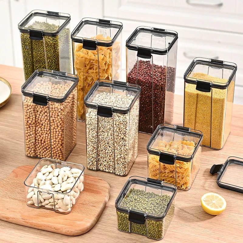1PC Sealed Jar Airtight Container Grain Pasta Storage Box Plastic Moisture - proof Box Household Kitchen Organizer Seasoning Jars - MAGUSTA BEAUTY