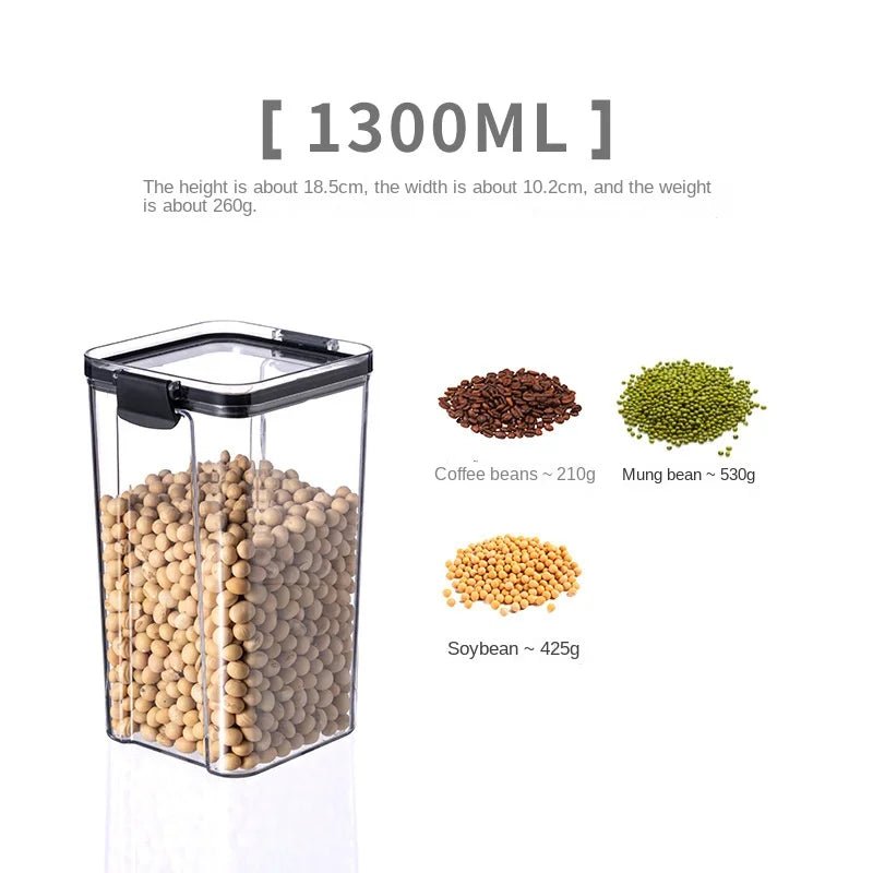 1PC Sealed Jar Airtight Container Grain Pasta Storage Box Plastic Moisture - proof Box Household Kitchen Organizer Seasoning Jars - MAGUSTA BEAUTY
