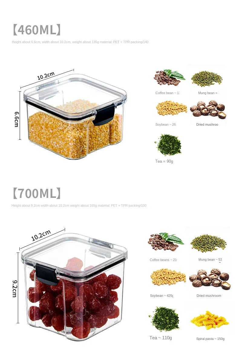 1PC Sealed Jar Airtight Container Grain Pasta Storage Box Plastic Moisture - proof Box Household Kitchen Organizer Seasoning Jars - MAGUSTA BEAUTY