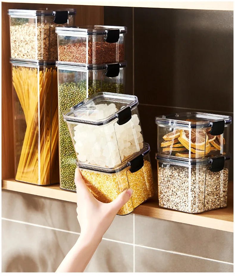 1PC Sealed Jar Airtight Container Grain Pasta Storage Box Plastic Moisture - proof Box Household Kitchen Organizer Seasoning Jars - MAGUSTA BEAUTY
