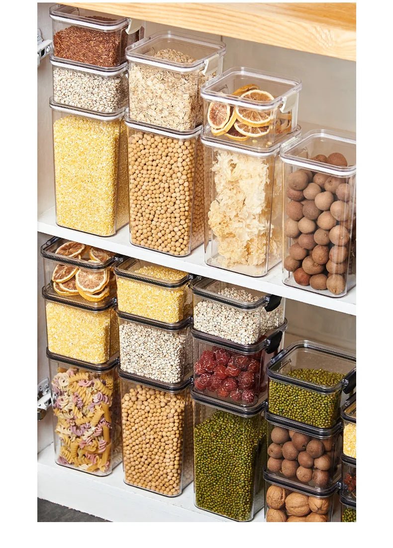 1PC Sealed Jar Airtight Container Grain Pasta Storage Box Plastic Moisture - proof Box Household Kitchen Organizer Seasoning Jars - MAGUSTA BEAUTY