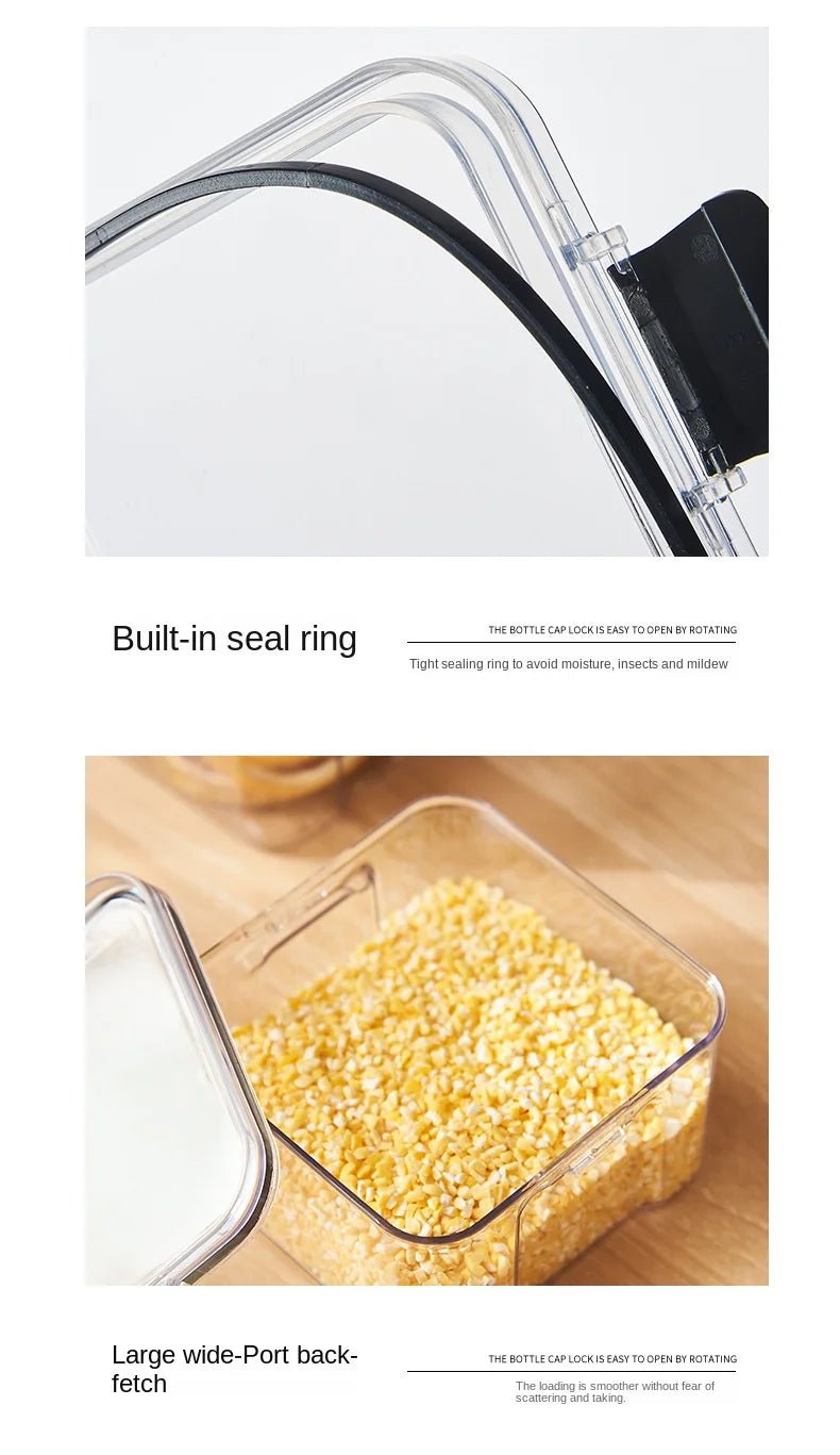 1PC Sealed Jar Airtight Container Grain Pasta Storage Box Plastic Moisture - proof Box Household Kitchen Organizer Seasoning Jars - MAGUSTA BEAUTY