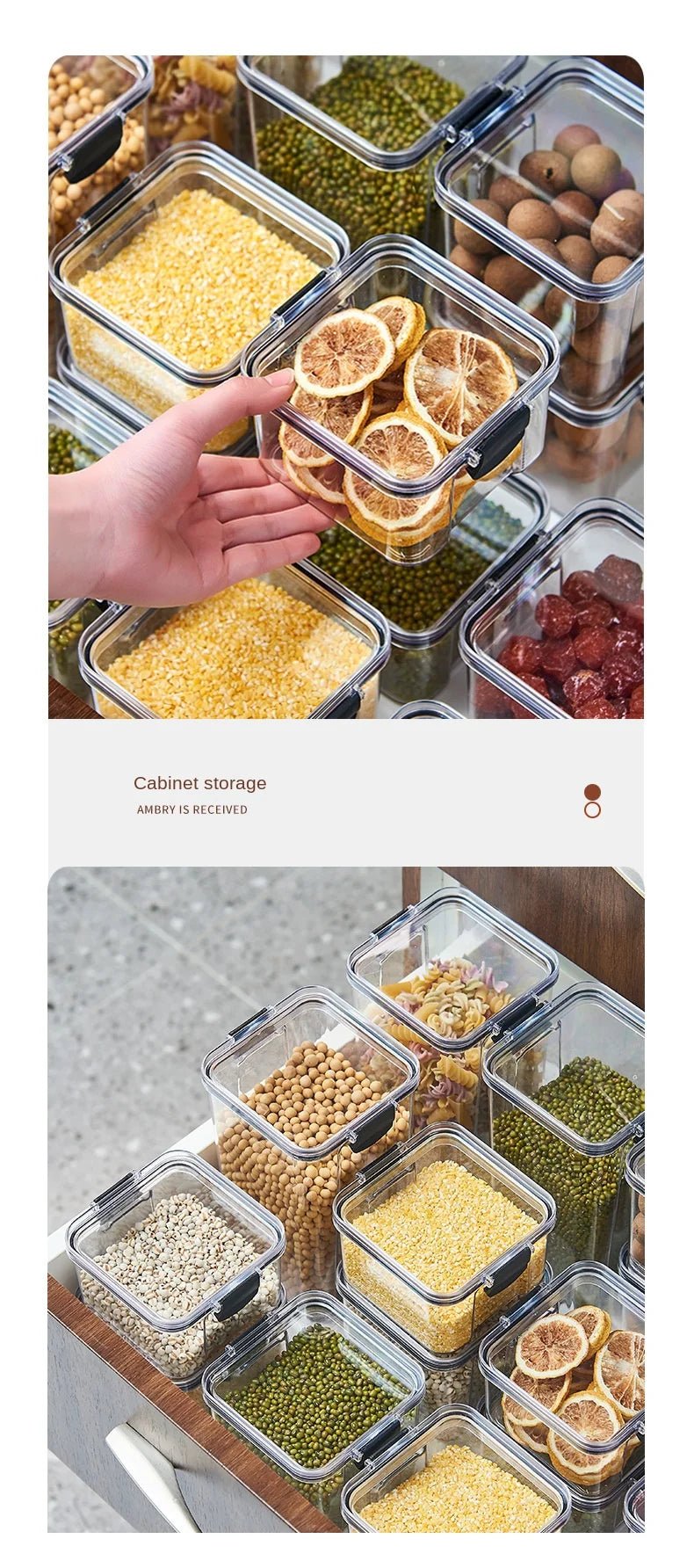 1PC Sealed Jar Airtight Container Grain Pasta Storage Box Plastic Moisture - proof Box Household Kitchen Organizer Seasoning Jars - MAGUSTA BEAUTY