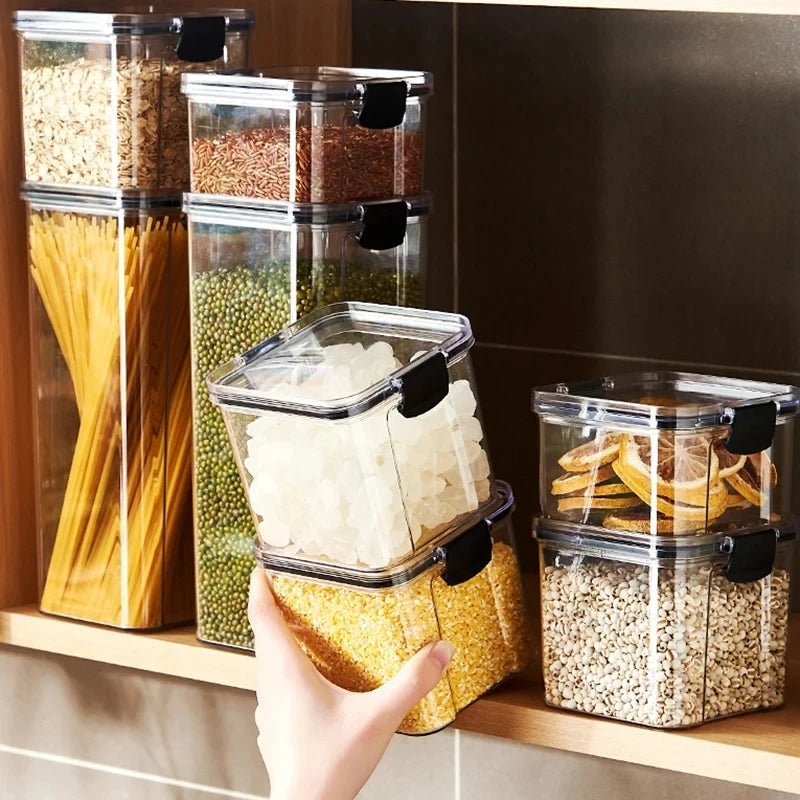 1PC Sealed Jar Airtight Container Grain Pasta Storage Box Plastic Moisture - proof Box Household Kitchen Organizer Seasoning Jars - MAGUSTA BEAUTY