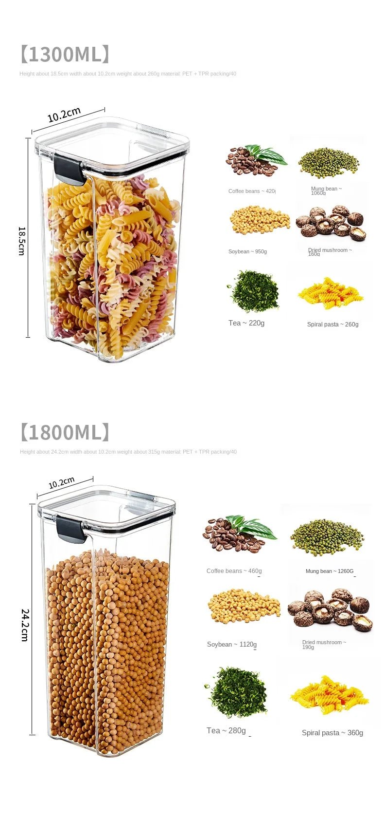 1PC Sealed Jar Airtight Container Grain Pasta Storage Box Plastic Moisture - proof Box Household Kitchen Organizer Seasoning Jars - MAGUSTA BEAUTY