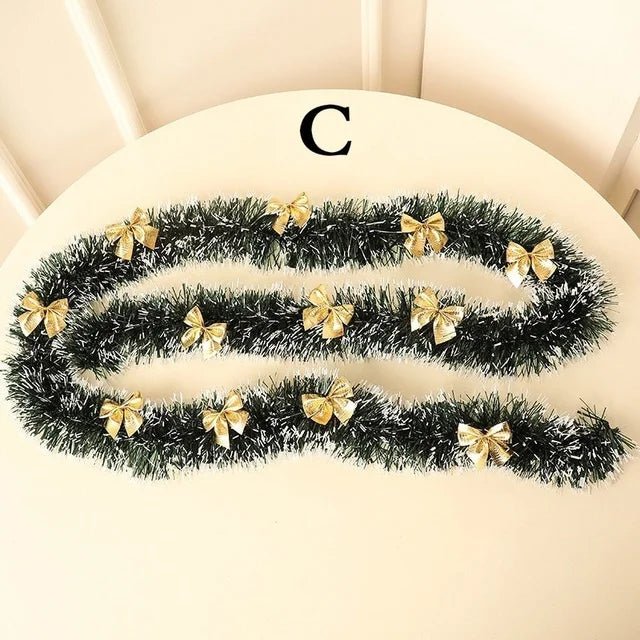 1PCS 2M Christmas Eve Decoration Bar Tops Ribbon Garland Christmas Tree Kitchen Ornaments Wedding Party Decoration Prop - MAGUSTA BEAUTY