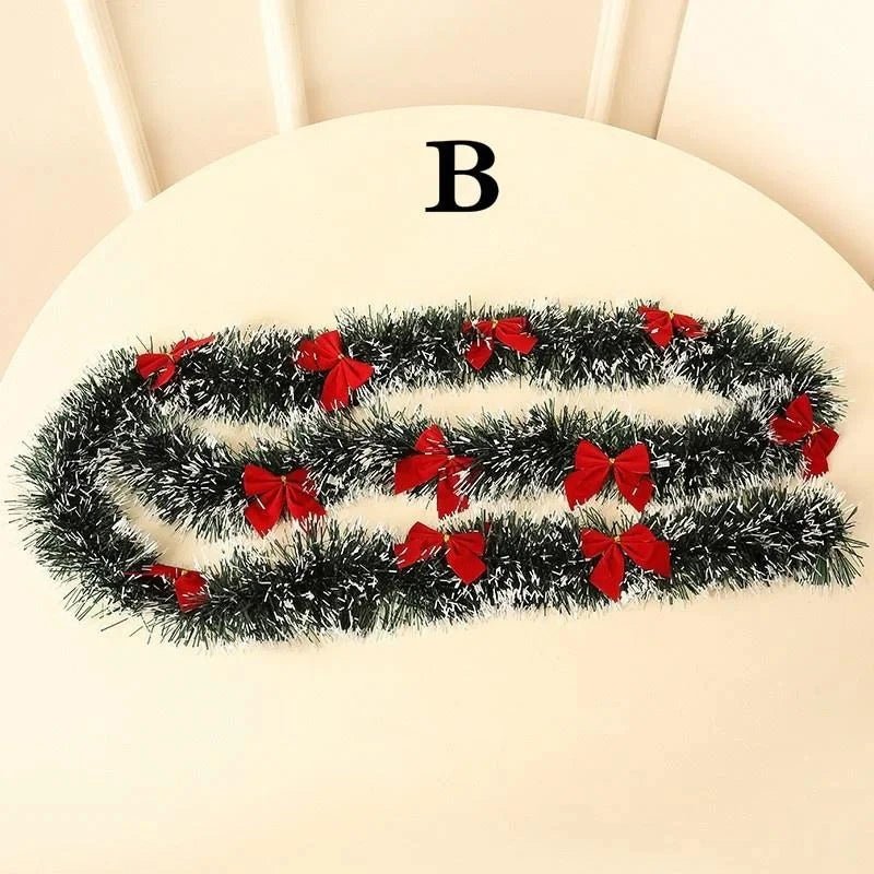 1PCS 2M Christmas Eve Decoration Bar Tops Ribbon Garland Christmas Tree Kitchen Ornaments Wedding Party Decoration Prop - MAGUSTA BEAUTY