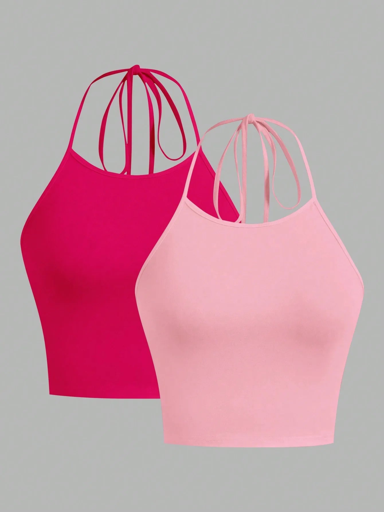 2 pcs Summer Lady Sexy backless Camisole Fashion Solid Top Women Strap Sleeveless Thin Camisole Vest Top Simple Base Vest Tops - MAGUSTA BEAUTY