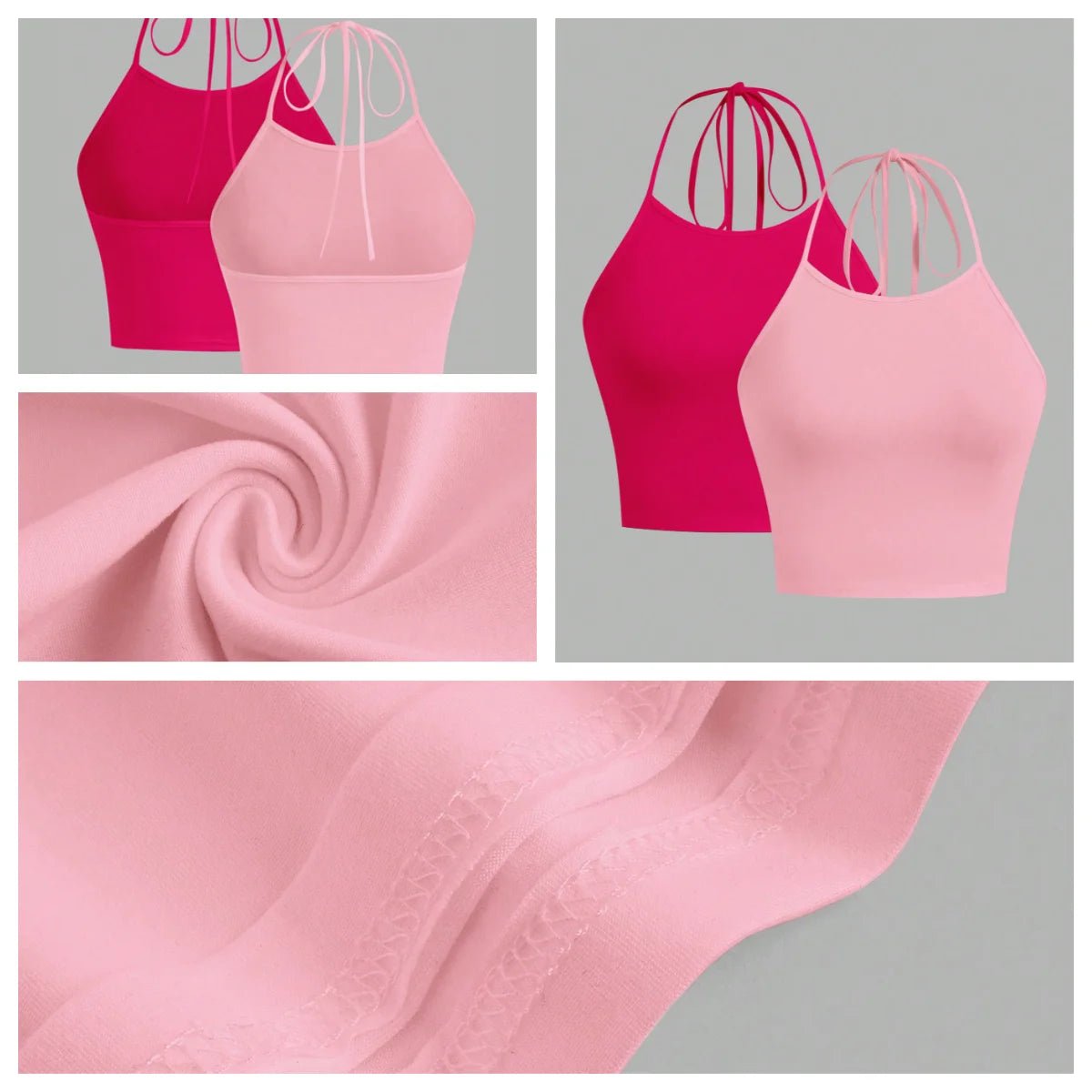 2 pcs Summer Lady Sexy backless Camisole Fashion Solid Top Women Strap Sleeveless Thin Camisole Vest Top Simple Base Vest Tops - MAGUSTA BEAUTY