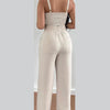 2 Piece Outfits For Women 2025 Sexy V - Neck Strap Shirred Slim Crop Top & Lace - up Wide Leg Pants Sets Elegant Office Lady Suit - MAGUSTA BEAUTY