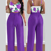 2 Piece Outfits For Women 2025 Sexy V - Neck Strap Shirred Slim Crop Top & Lace - up Wide Leg Pants Sets Elegant Office Lady Suit - MAGUSTA BEAUTY