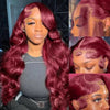 200 Density Burgundy 13x6 HD Lace Frontal Human Hair Wig 99j Body Wave 13x4 Lace Front Wigs Human Hair Brazilian Lace Wigs - MAGUSTA BEAUTY