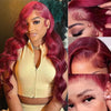 200 Density Burgundy 13x6 HD Lace Frontal Human Hair Wig 99j Body Wave 13x4 Lace Front Wigs Human Hair Brazilian Lace Wigs - MAGUSTA BEAUTY