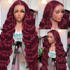 200 Density Burgundy 13x6 HD Lace Frontal Human Hair Wig 99j Body Wave 13x4 Lace Front Wigs Human Hair Brazilian Lace Wigs - MAGUSTA BEAUTY
