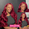 200 Density Burgundy 13x6 HD Lace Frontal Human Hair Wig 99j Body Wave 13x4 Lace Front Wigs Human Hair Brazilian Lace Wigs - MAGUSTA BEAUTY