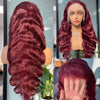 200 Density Burgundy 13x6 HD Lace Frontal Human Hair Wig 99j Body Wave 13x4 Lace Front Wigs Human Hair Brazilian Lace Wigs - MAGUSTA BEAUTY