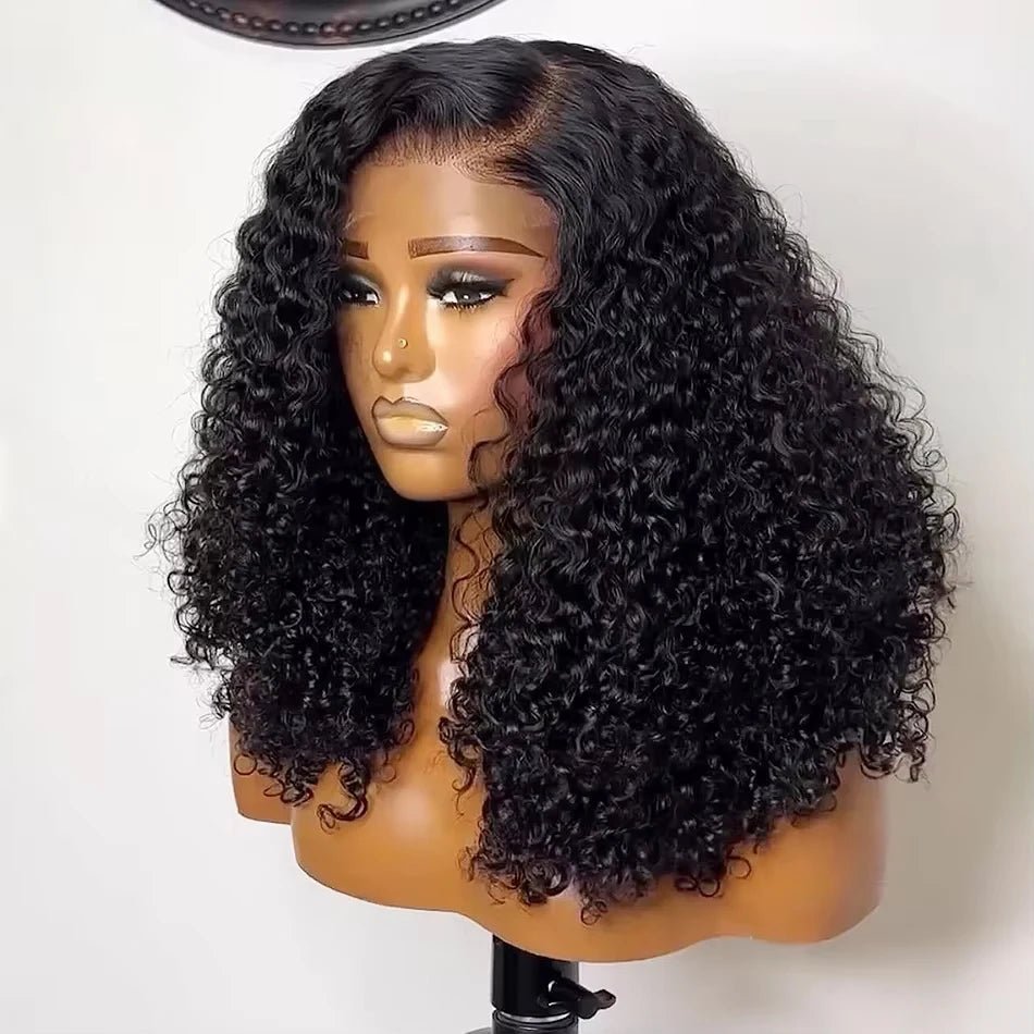200% Short Curly Bob Wigs Lace Front Human Hair Wigs 13x4 4x4 Deep Wave Lace Frontal Wigs 100% Human Hair Brazilian Hair 14 Inch - MAGUSTA BEAUTY