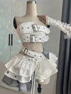 2000s Aesthetic Punk Style Women New 2 Piece Set Sexy Strapless Tops + High Waist Skirt Female Retro Chic Korean Popular Clothes - MAGUSTA BEAUTY