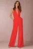 2022 New Fashion Backless Jumpsuits Women Solid Sleeveless Rompers Casual Overalls Halter Sexy Jumpsuit for Women - MAGUSTA BEAUTY
