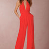 2022 New Fashion Backless Jumpsuits Women Solid Sleeveless Rompers Casual Overalls Halter Sexy Jumpsuit for Women - MAGUSTA BEAUTY