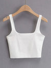 2022 Summer Women Sexy Sleeveless Tops Fashion Short Square Collar Tank Tops 6 Colors - MAGUSTA BEAUTY