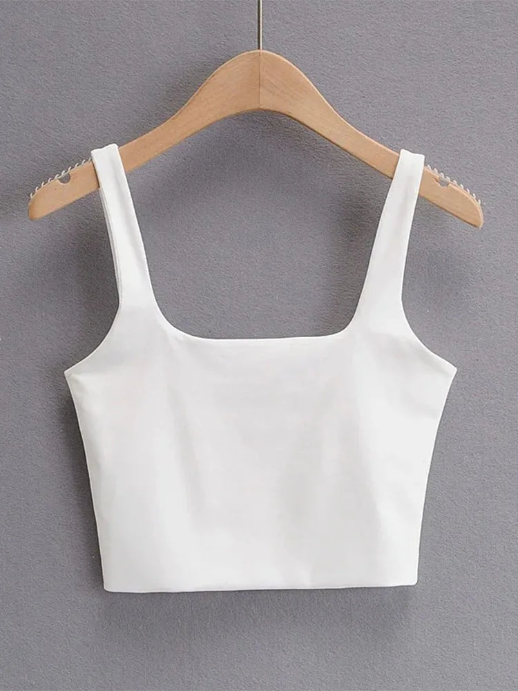 2022 Summer Women Sexy Sleeveless Tops Fashion Short Square Collar Tank Tops 6 Colors - MAGUSTA BEAUTY