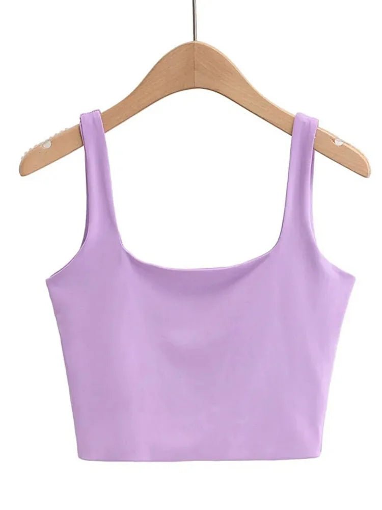 2022 Summer Women Sexy Sleeveless Tops Fashion Short Square Collar Tank Tops 6 Colors - MAGUSTA BEAUTY