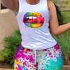 2022 Summer Women's Casual Fashionraglan Sleeve Tie Dye Top + Pants Two Piece Camo Pants Leopard Print Tow Piece Set Ladies Suit - MAGUSTA BEAUTY