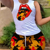 2022 Summer Women's Casual Fashionraglan Sleeve Tie Dye Top + Pants Two Piece Camo Pants Leopard Print Tow Piece Set Ladies Suit - MAGUSTA BEAUTY