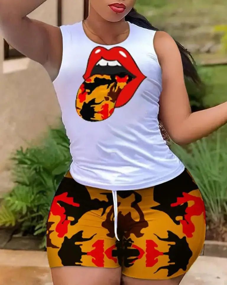 2022 Summer Women's Casual Fashionraglan Sleeve Tie Dye Top + Pants Two Piece Camo Pants Leopard Print Tow Piece Set Ladies Suit - MAGUSTA BEAUTY