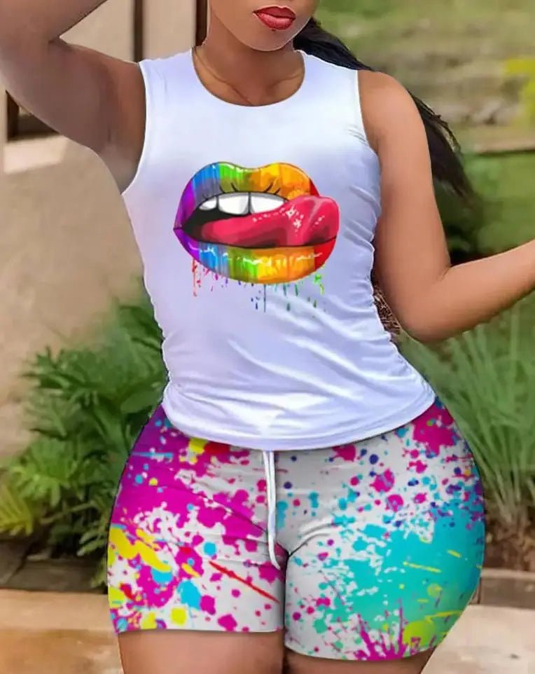 2022 Summer Women's Casual Fashionraglan Sleeve Tie Dye Top + Pants Two Piece Camo Pants Leopard Print Tow Piece Set Ladies Suit - MAGUSTA BEAUTY