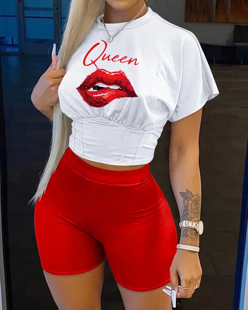 2022 Summer Women's Casual Fashionraglan Sleeve Tie Dye Top + Pants Two Piece Camo Pants Leopard Print Tow Piece Set Ladies Suit - MAGUSTA BEAUTY