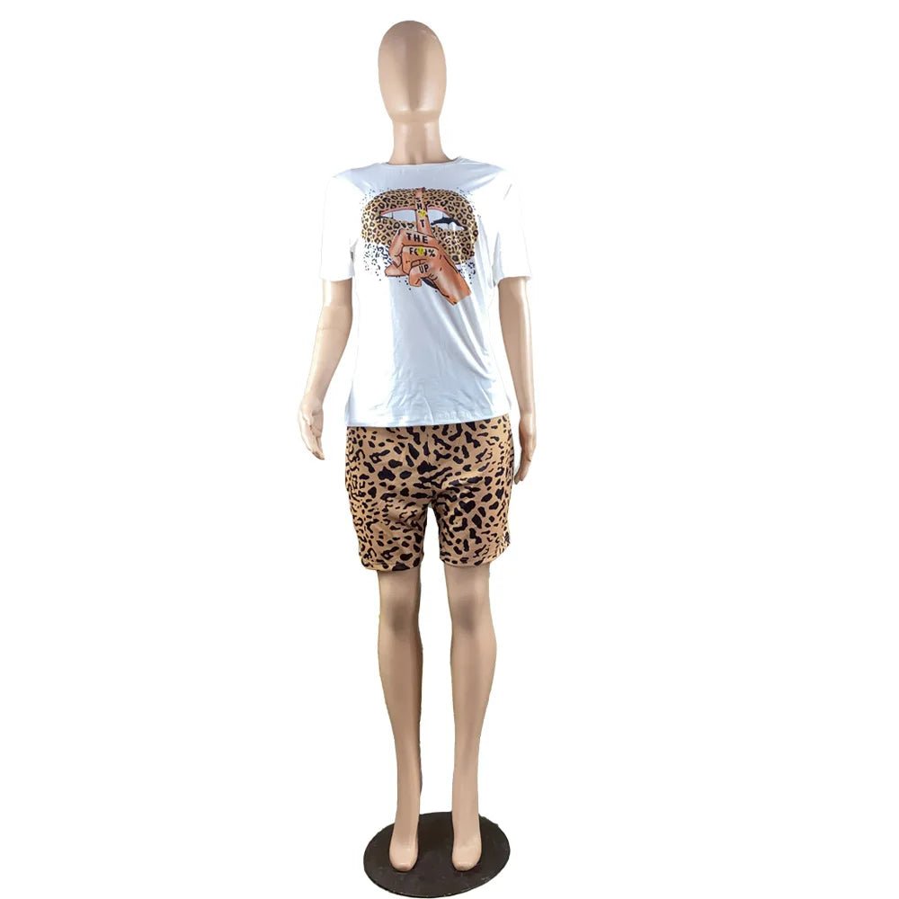 2022 Summer Women's Casual Fashionraglan Sleeve Tie Dye Top + Pants Two Piece Camo Pants Leopard Print Tow Piece Set Ladies Suit - MAGUSTA BEAUTY