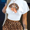 2022 Summer Women's Casual Fashionraglan Sleeve Tie Dye Top + Pants Two Piece Camo Pants Leopard Print Tow Piece Set Ladies Suit - MAGUSTA BEAUTY
