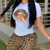2022 Summer Women's Casual Fashionraglan Sleeve Tie Dye Top + Pants Two Piece Camo Pants Leopard Print Tow Piece Set Ladies Suit - MAGUSTA BEAUTY
