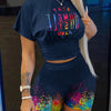 2022 Summer Women's Casual Fashionraglan Sleeve Tie Dye Top + Pants Two Piece Camo Pants Leopard Print Tow Piece Set Ladies Suit - MAGUSTA BEAUTY