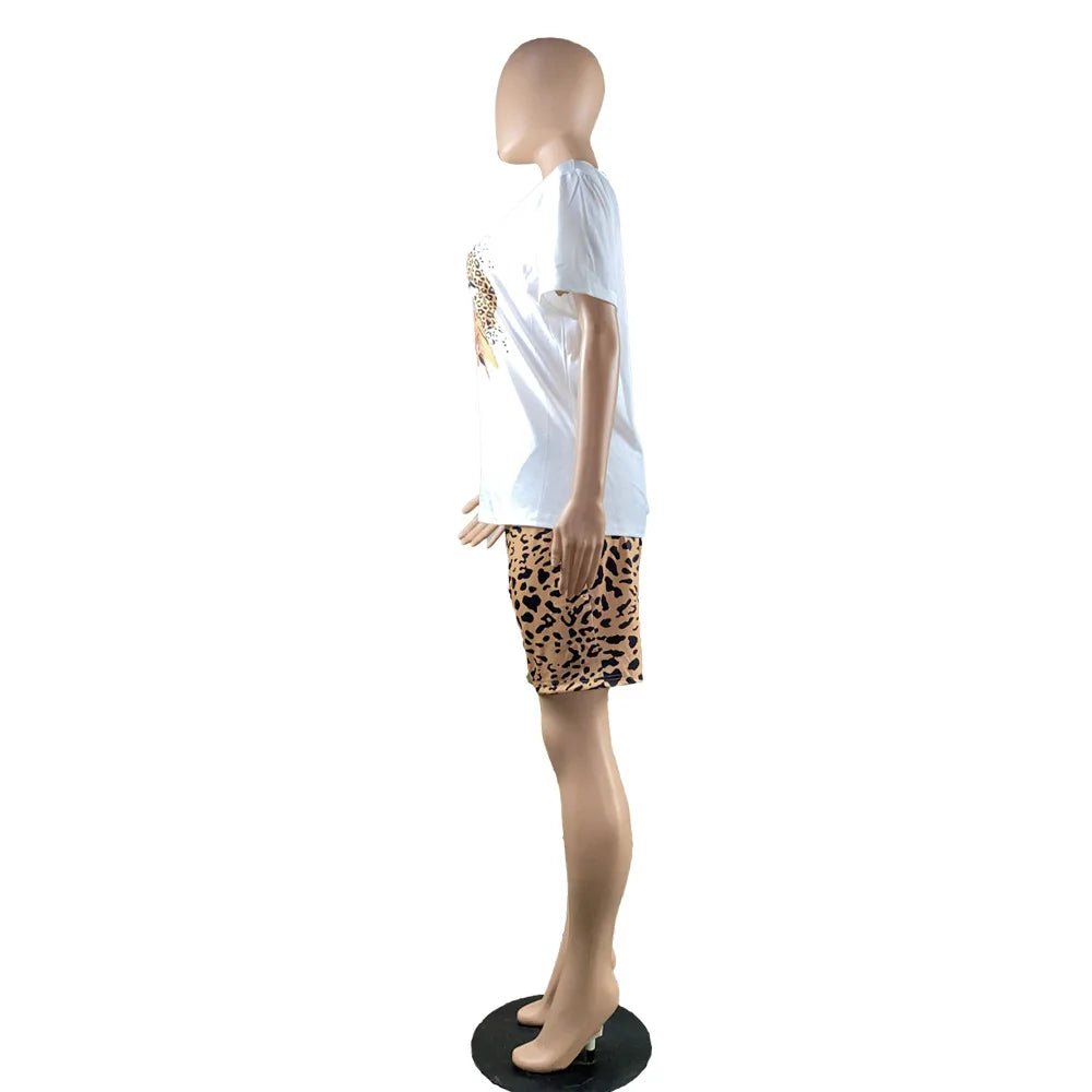 2022 Summer Women's Casual Fashionraglan Sleeve Tie Dye Top + Pants Two Piece Camo Pants Leopard Print Tow Piece Set Ladies Suit - MAGUSTA BEAUTY