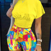 2022 Summer Women's Casual Fashionraglan Sleeve Tie Dye Top + Pants Two Piece Camo Pants Leopard Print Tow Piece Set Ladies Suit - MAGUSTA BEAUTY