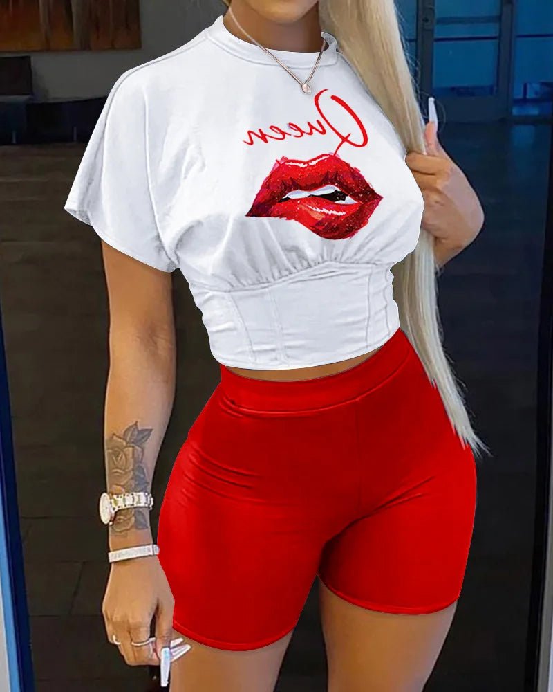 2022 Summer Women's Casual Fashionraglan Sleeve Tie Dye Top + Pants Two Piece Camo Pants Leopard Print Tow Piece Set Ladies Suit - MAGUSTA BEAUTY